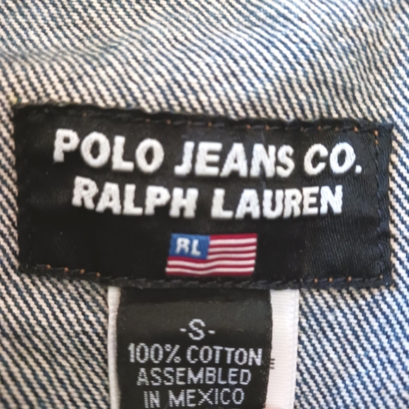 Polo Jean Co Ralph Lauren 100%Cotton Authentic Vintage Jacket Size Small - Picture 5 of 11